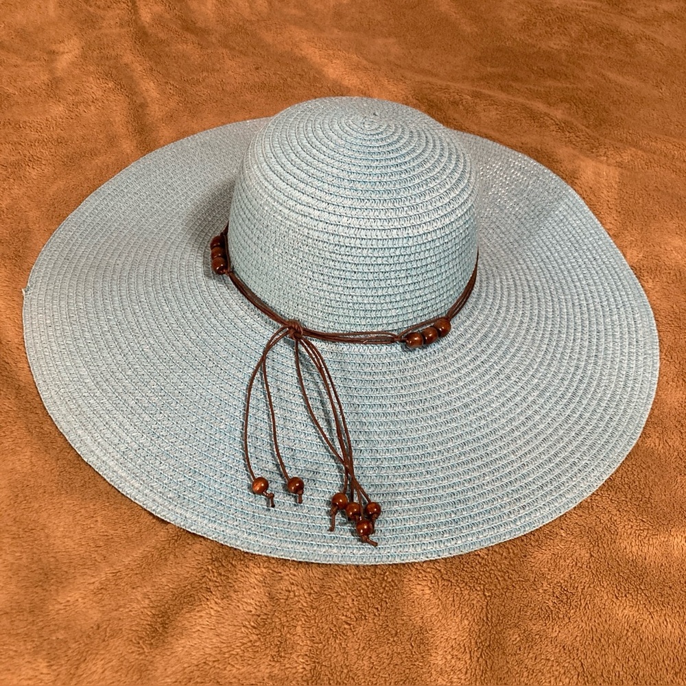 NWOT A & O International Vintage 80s 90s Sun Hat Blue Women's One Size - Picture 1 of 9